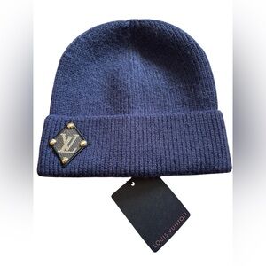 Fashion Lux Dark Blue Knit Hat Beanie